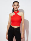 Girls Ribbed Red Top