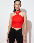 Girls Ribbed Red Top