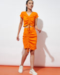 Teen Girls Ribbed Orange Skirt