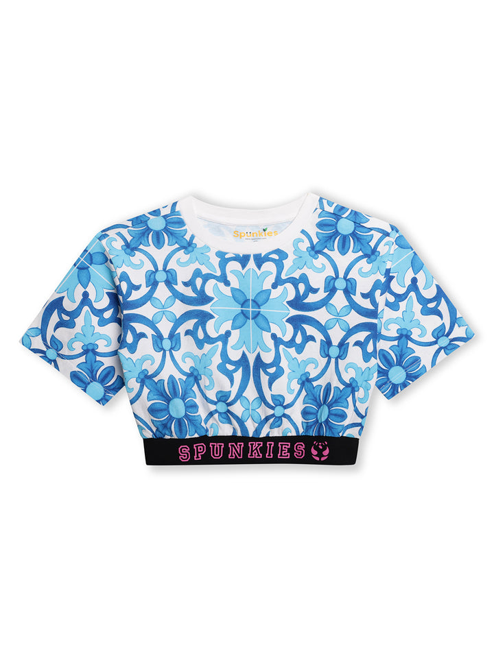 Pretty Printed Girls Cotton Jersey Top