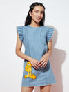 Denim Flutter Sleeve Garfield Dress
