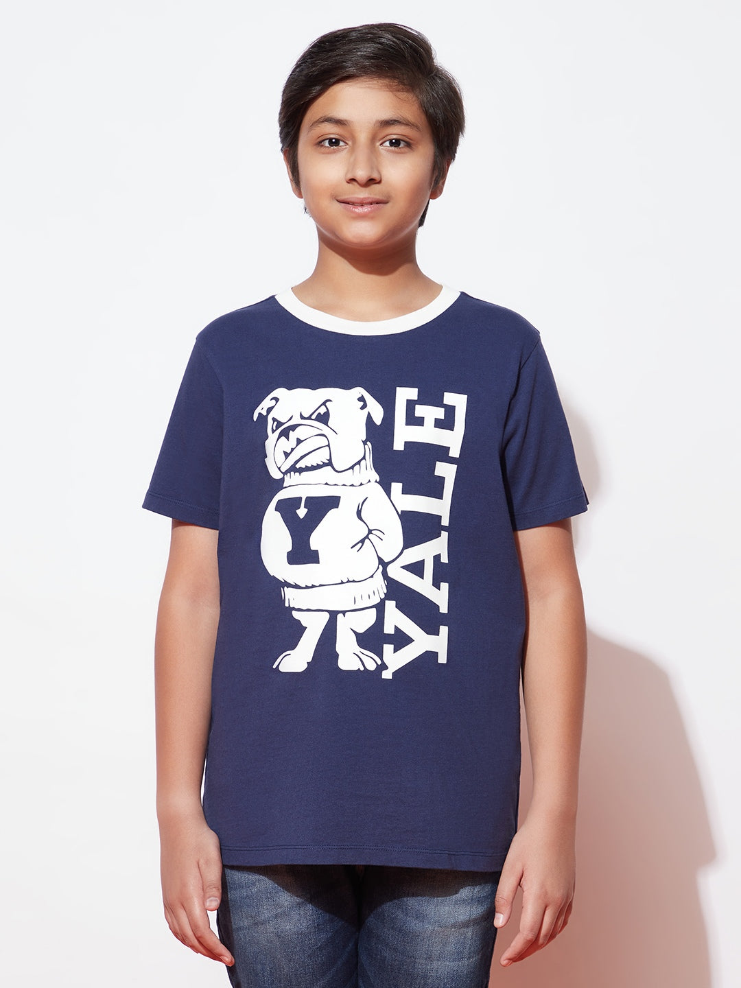 Teen Yale University Print Blue Regular Fit T-shirt