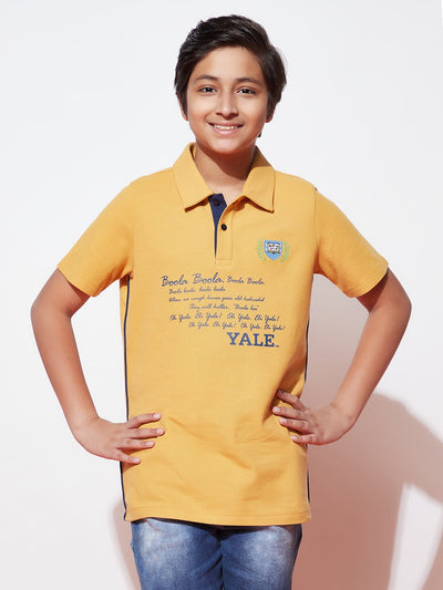 Teen Boy Mustard Yale University Polo