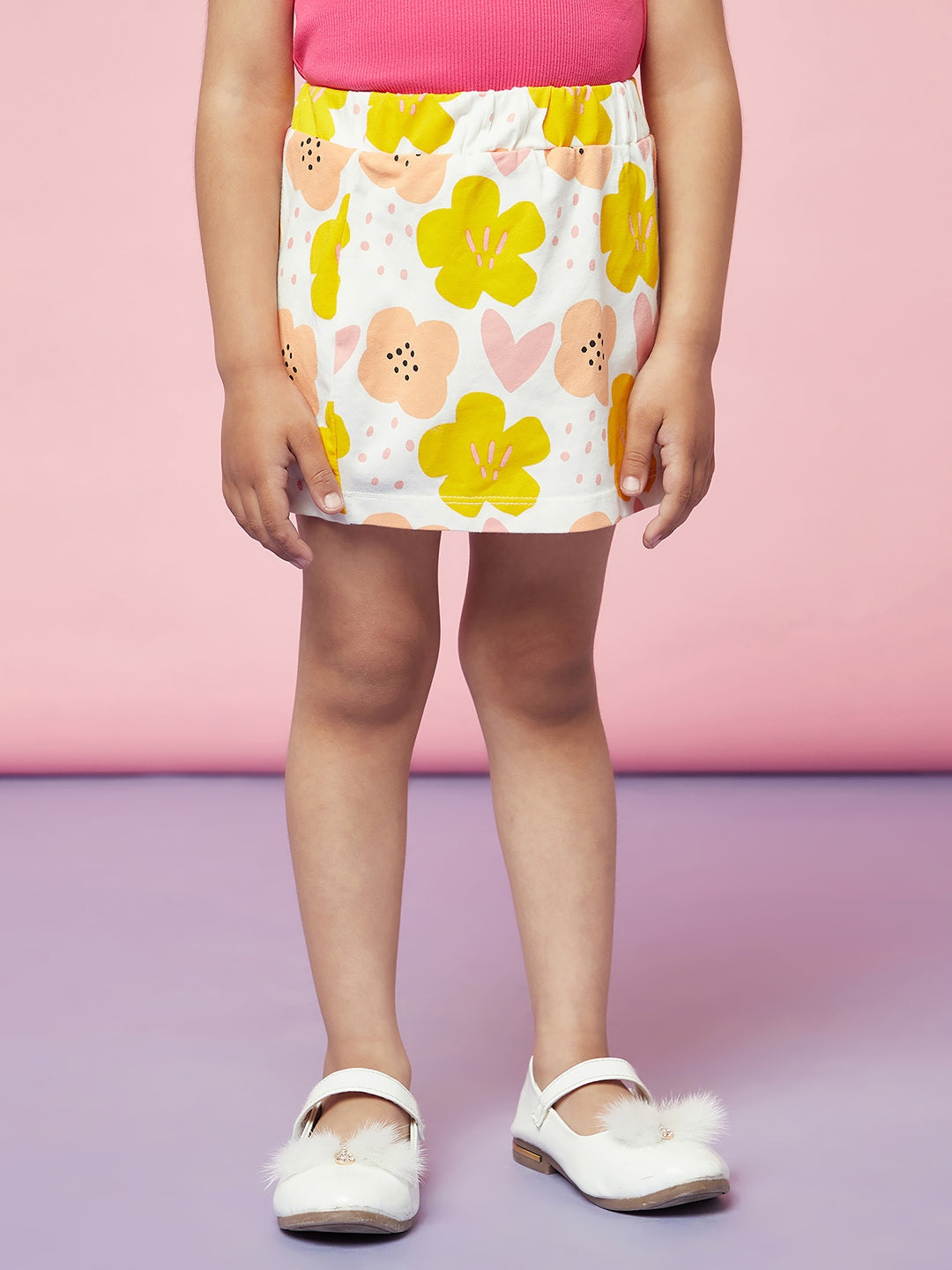Kid Girl Flower Printed Skirt