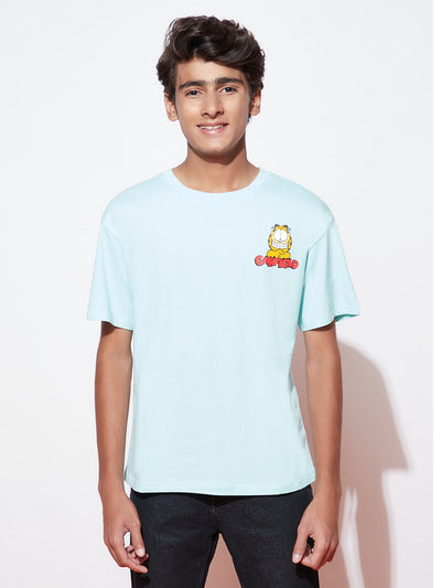 Teen Garfield Aqua-Blue oversized T-shirt