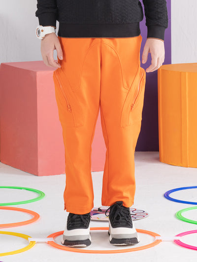 Interlock Orange Zip Joggers
