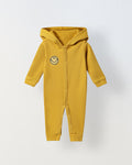 Infant Mustard Hooded Romper with Patch