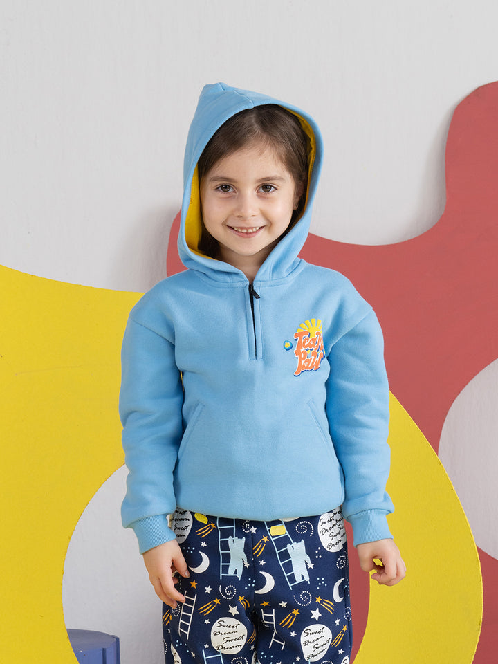 Unisex Hoodie Combo - Black & Blue Fleece Full Sleeve with Drawcord