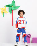 Boys' "27" Graphic Sports Tracksuit with Utility Pockets - Bold & Functional Two-Piece Set