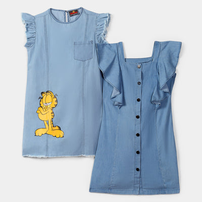 Combo of 2 Denim Dresses for Girls