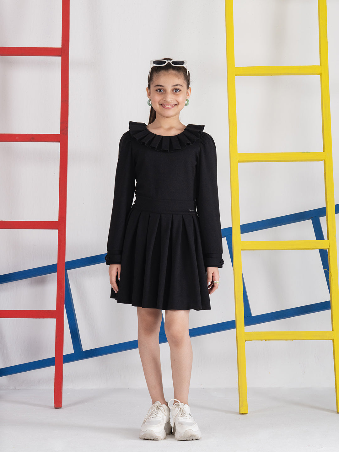 Bouncy Black Frilled Dress