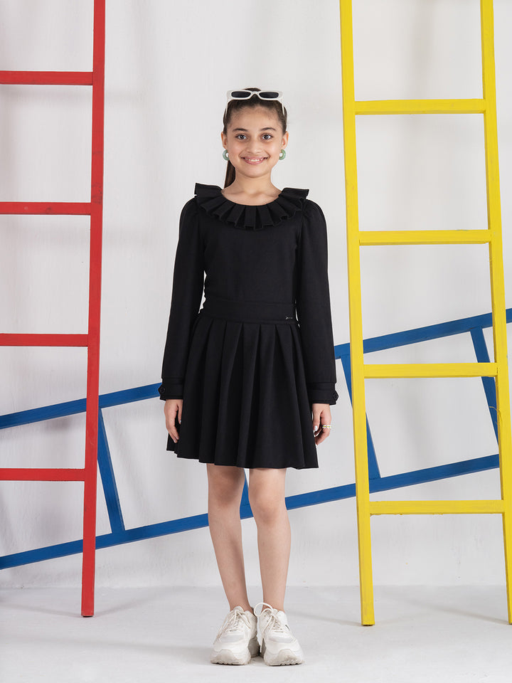 Bouncy Black Frilled Dress