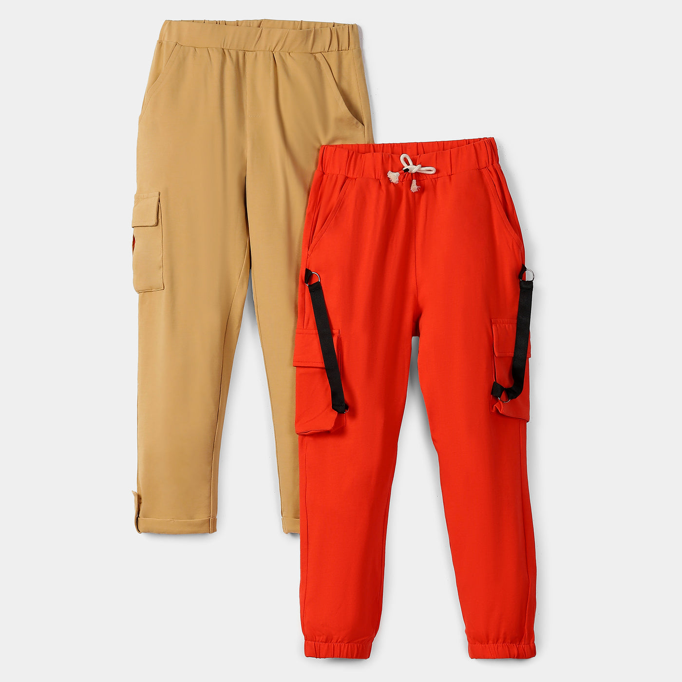 Combo of 2 Beige & Orange Jogger Boys for Ultimate Comfort