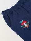Spunkies Girls Navy Blue Embroidered Denim Pants with Daisy & Mushroom Detail