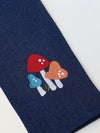 Spunkies Girls Navy Blue Embroidered Denim Pants with Daisy & Mushroom Detail