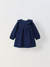 Spunkies Girls Denim Blue Puff-Sleeve Dress
