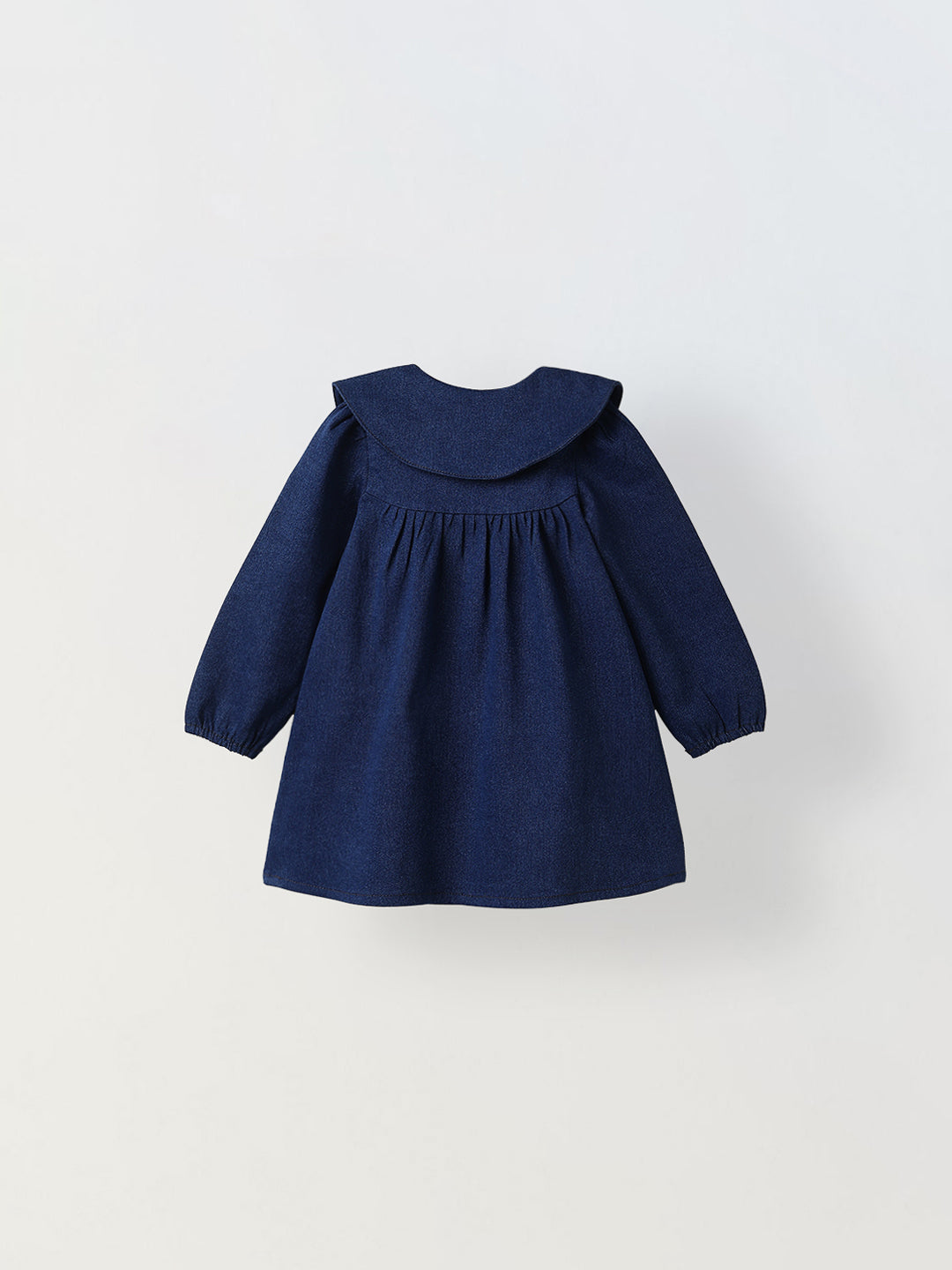 Spunkies Girls Denim Blue Puff-Sleeve Dress