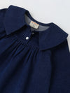 Spunkies Girls Denim Blue Puff-Sleeve Dress