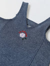 Spunkies Girls Embroidered Sleeveless Denim Dress with Frill Hem