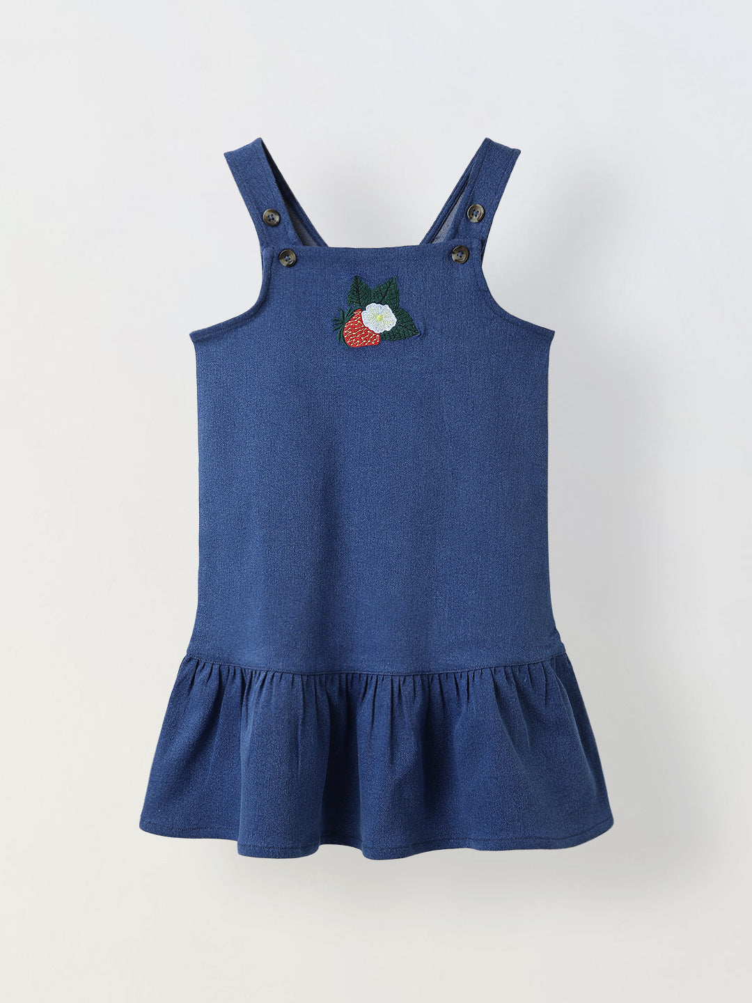 Spunkies Girls Sleeveless Denim Dress with Frill Hem
