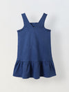 Spunkies Girls Sleeveless Denim Dress with Frill Hem