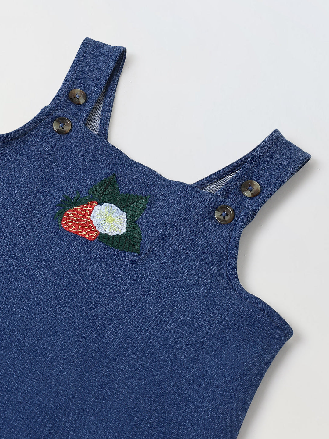 Spunkies Girls Sleeveless Denim Dress with Frill Hem