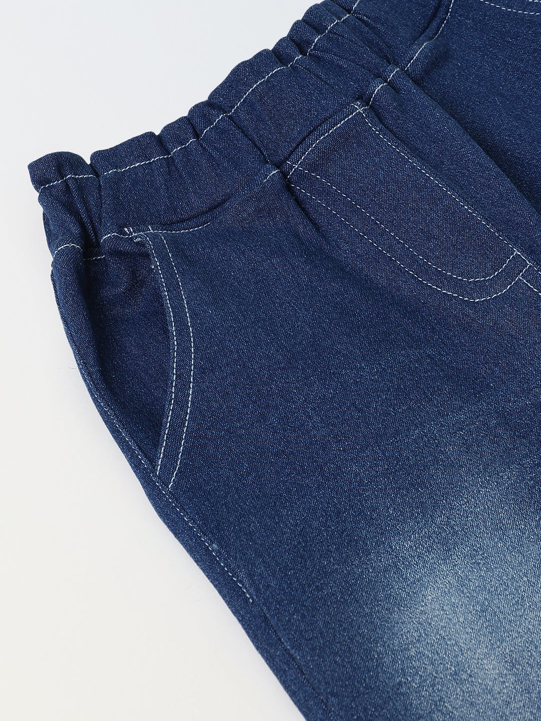 Spunkies Blue Embroidered Denim Pants