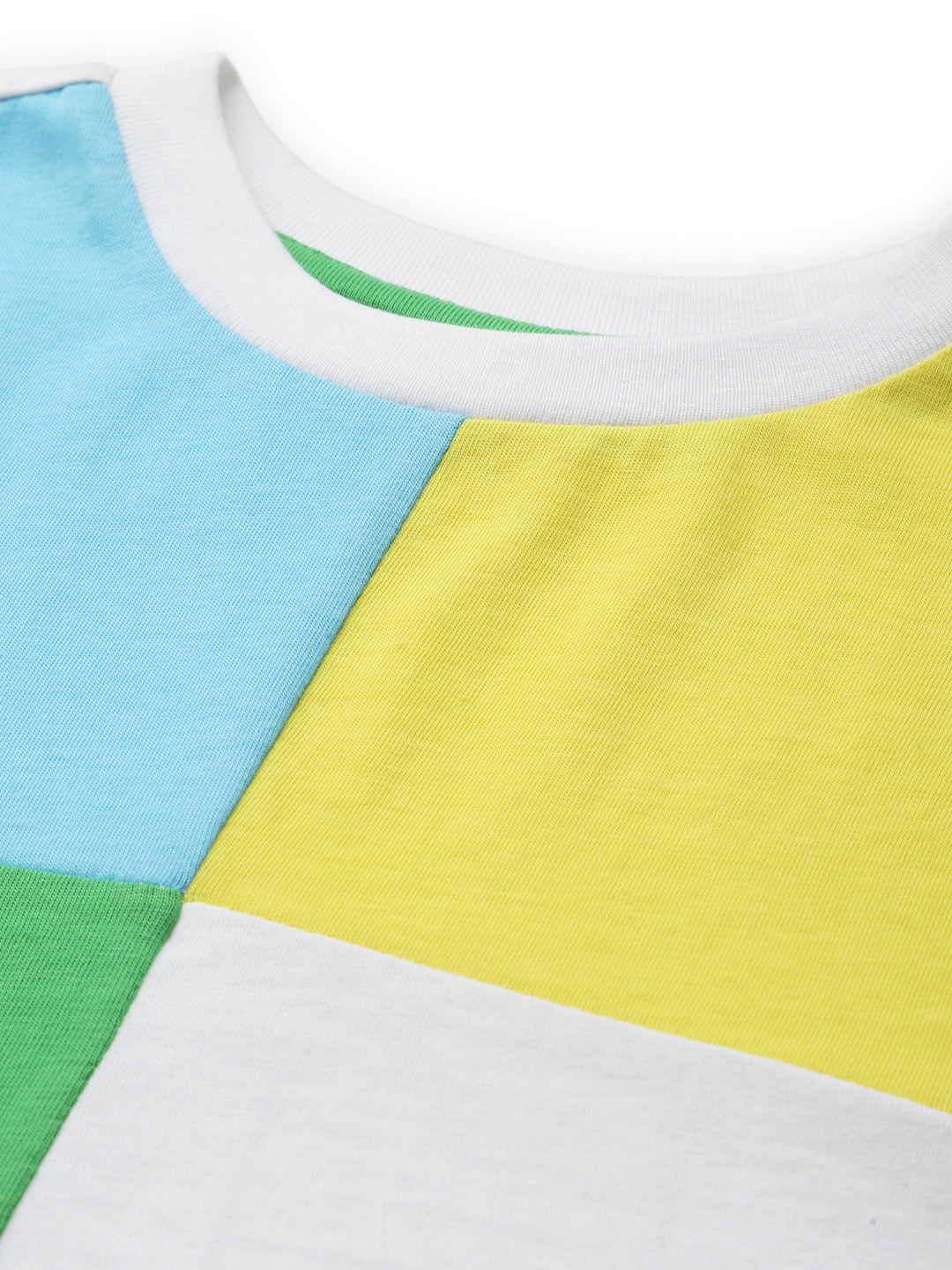 Combo of 2 White Color Block Cotton Top