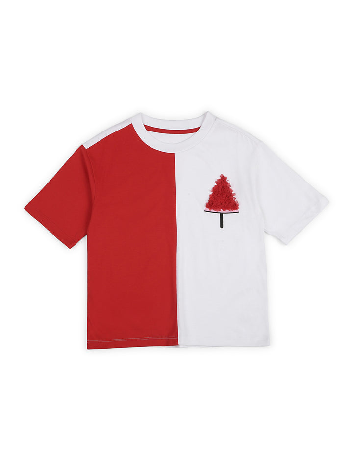Combo of 2 White Color Block Cotton Top