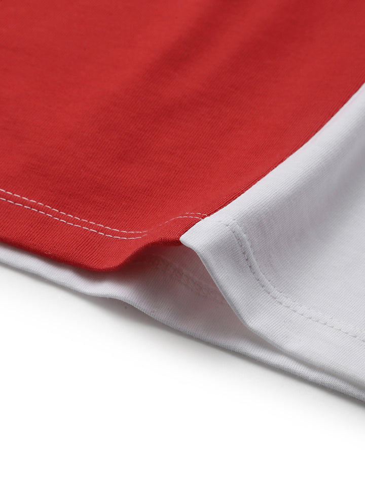 Combo of 2 White Color Block Cotton Top
