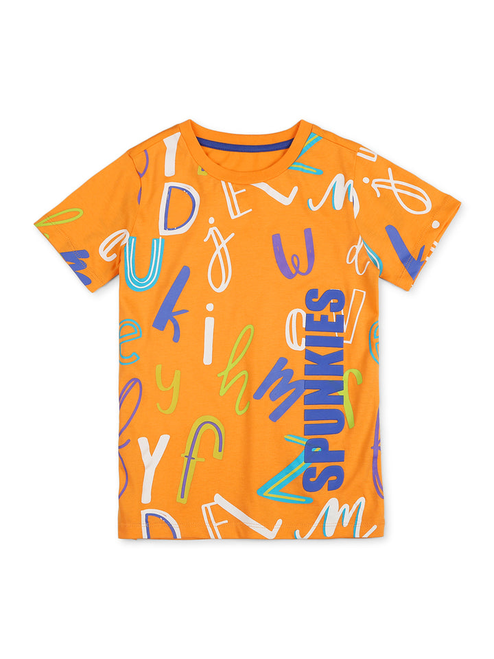 Cute typography printed boys set