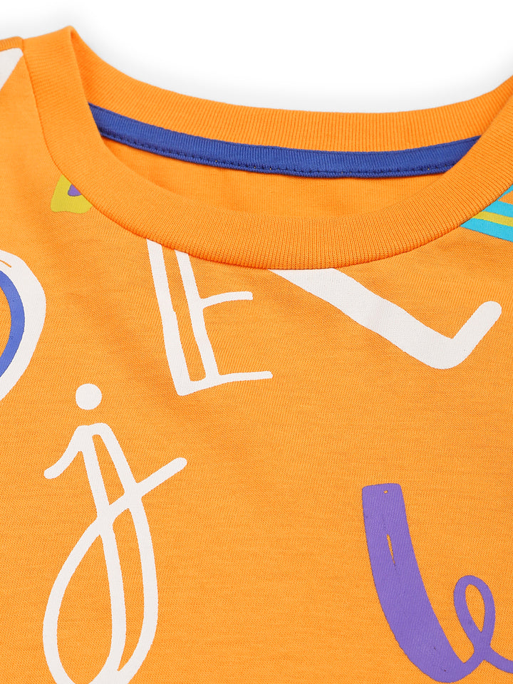Cute typography printed boys set