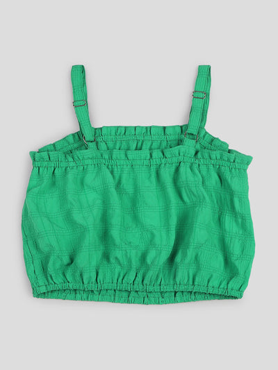 Fancy Aqua Crop Top Pant Set For Girls