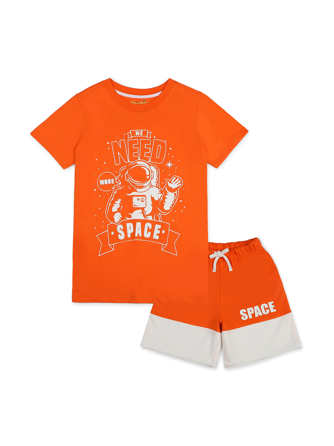 Funky orange space-themed boys sets