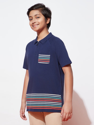 Stretched Polo Zip For Teen Boys