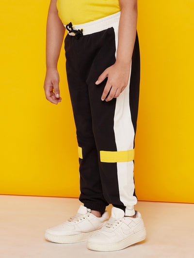 Black Stretched Joggers For Boys