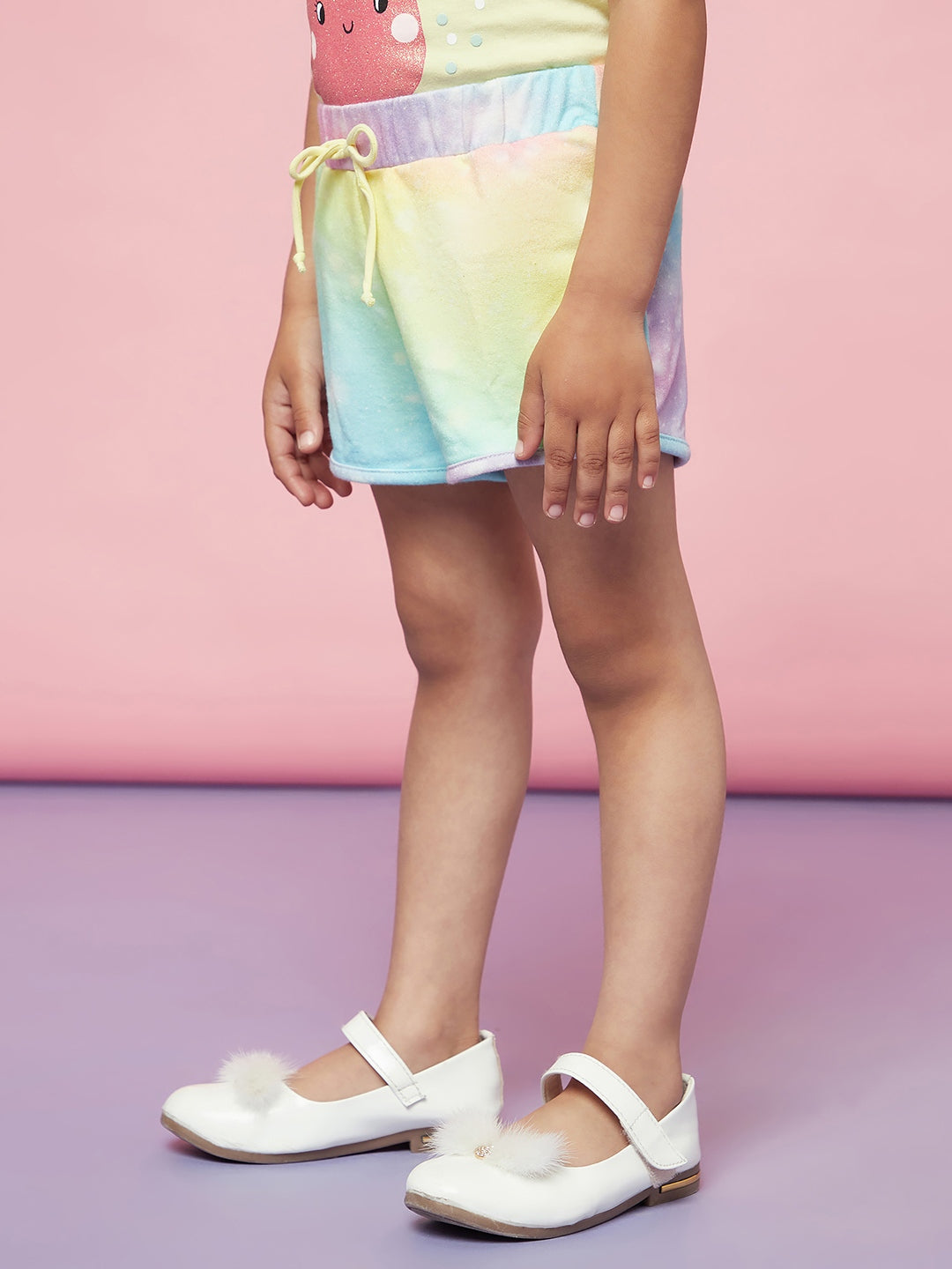 Rainbow garment Dyed Girl Kid Shorts