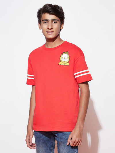 Teen Garfield's Red Oversized T-shirt