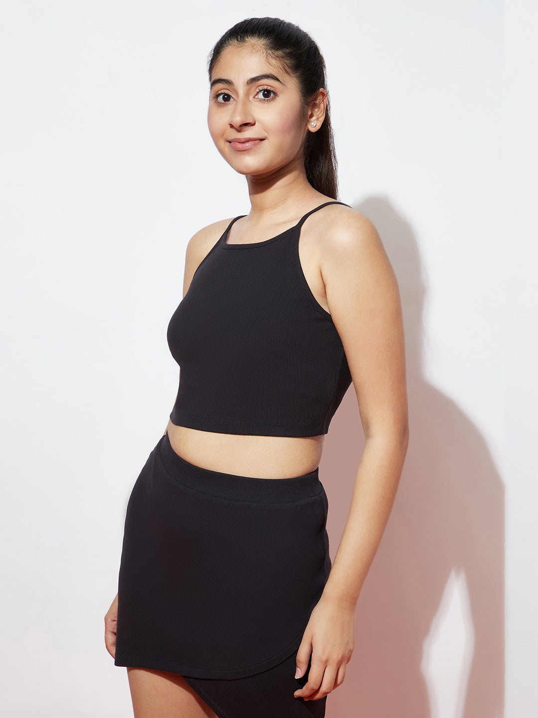 Ribbed Basic Black Top