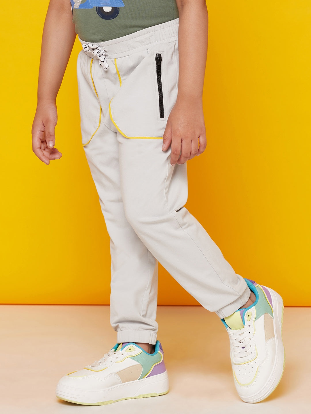 Kid Boys Zip Stretched Jogger