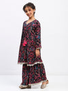 Girls Floral Print Ethnic Tiered  Kurta and Sharara Set