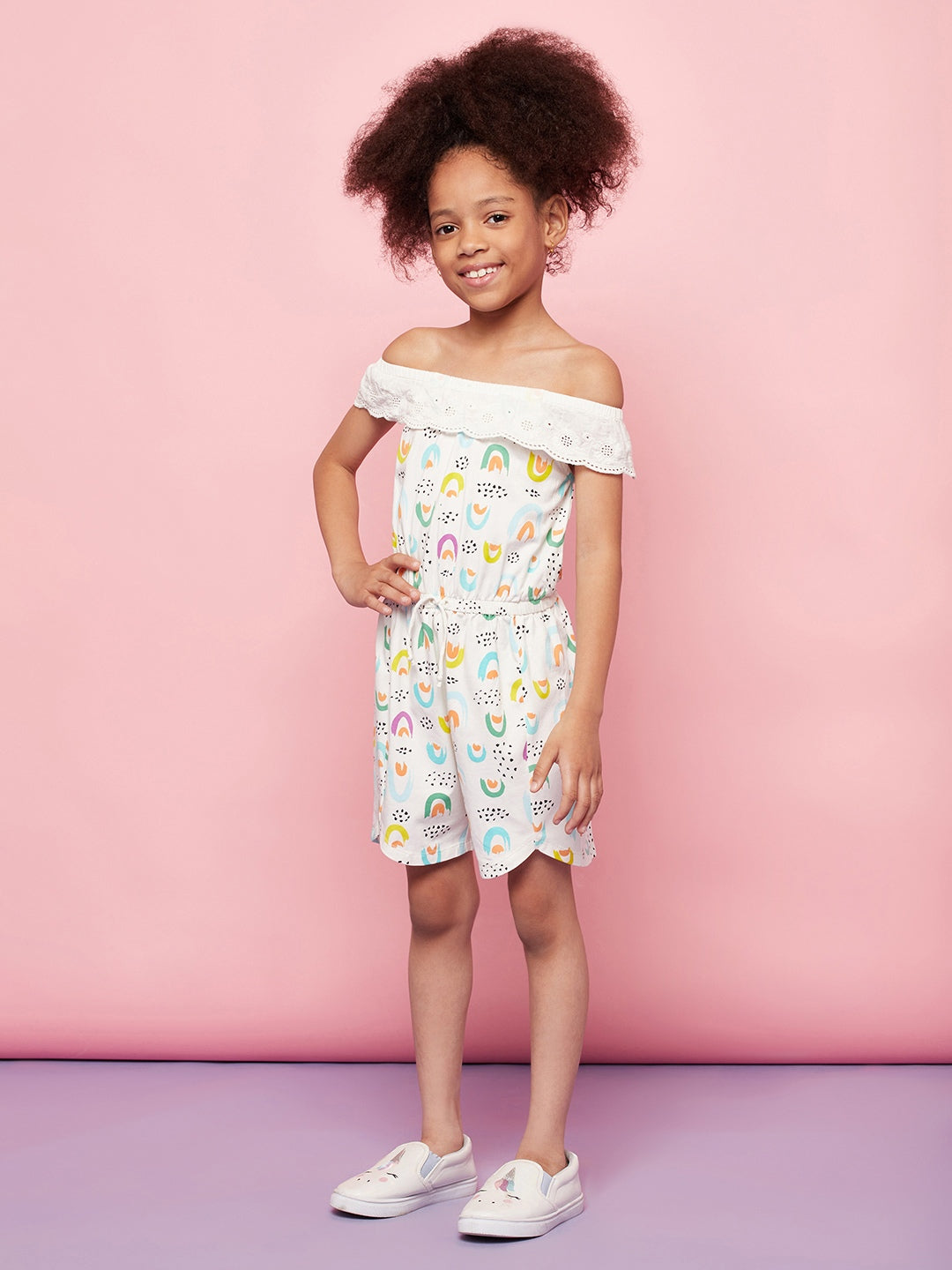 Kid Girl Magical Printed Short Playsuit Dress