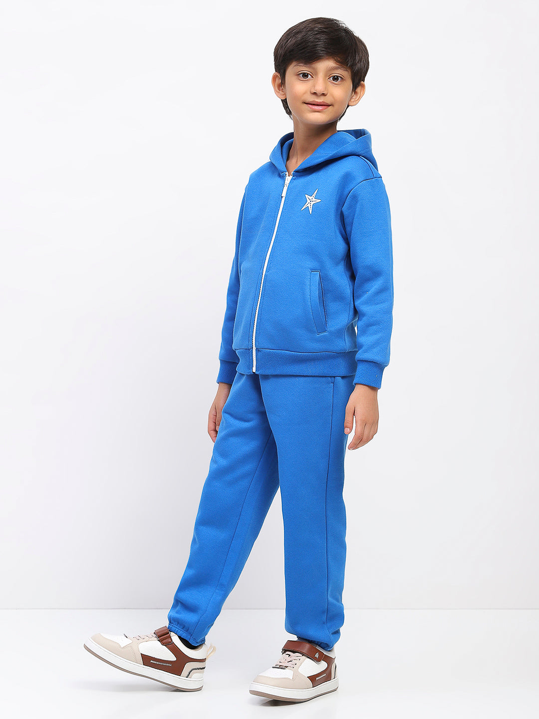 Boys Blue Long Sleeve Hoodies Sweatshirt Set