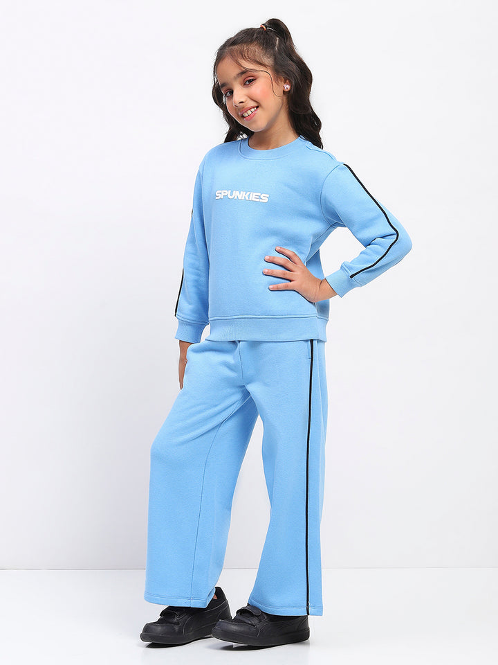 Girls Blue Long Sleeve Sweatshirt Set