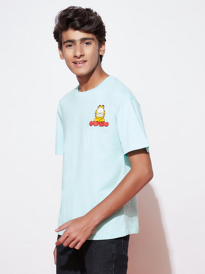 Teen Garfield Aqua-Blue oversized T-shirt