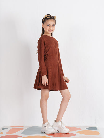 Jacquard G-Knit Brown Dress