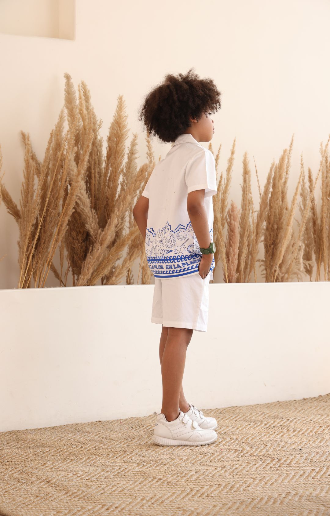 Spunkies Boys White Printed Co-ord Set