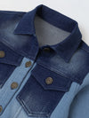 Spunkies Boys Cropped Denim Jacket with Rubbing