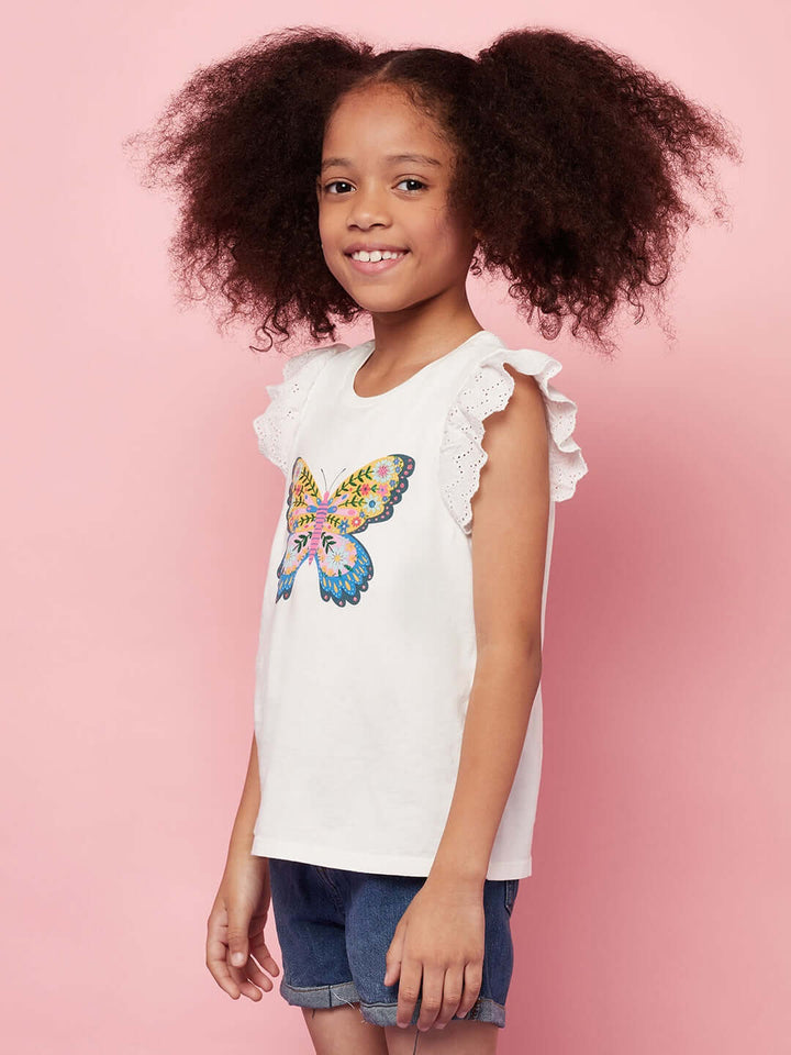 Kid Girl Butterfly Top