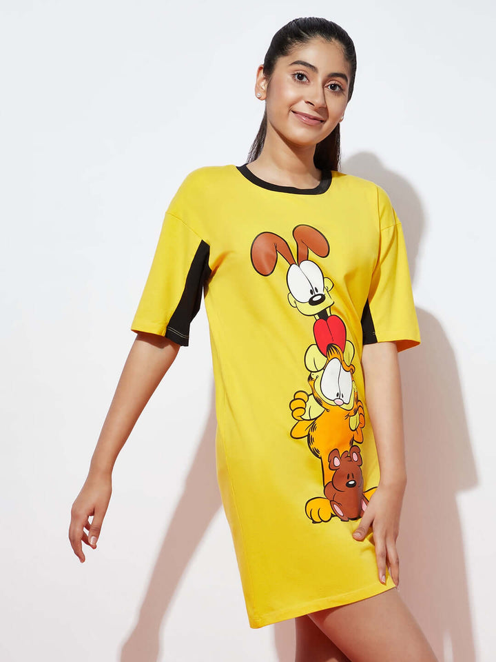 Teen Girls Big Garfield Print Dress